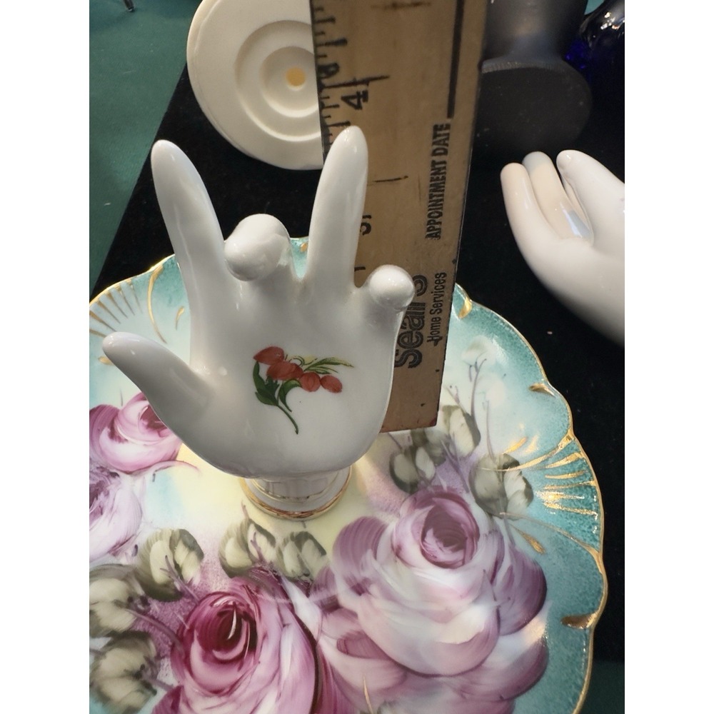 Jewelry Ring Display Hands Ceramic Porcelain Holder Lot Of 4 Mannequin - Picture 9 of 14